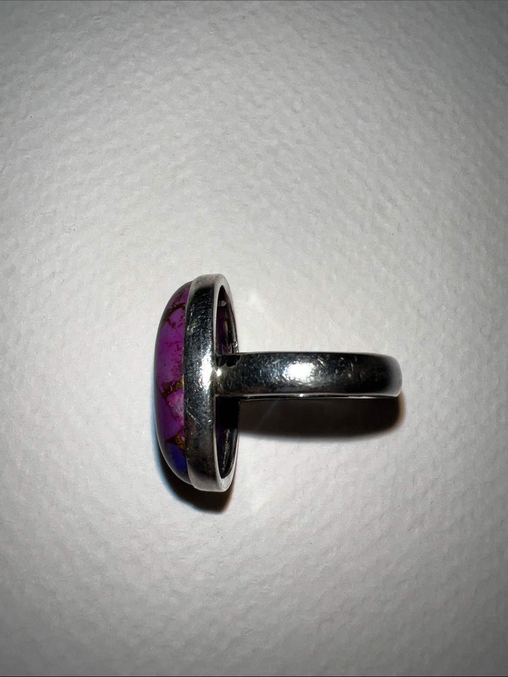 Sterling Silver Purple Mojave Turquoise Statement Ring - Picture 5 of 8